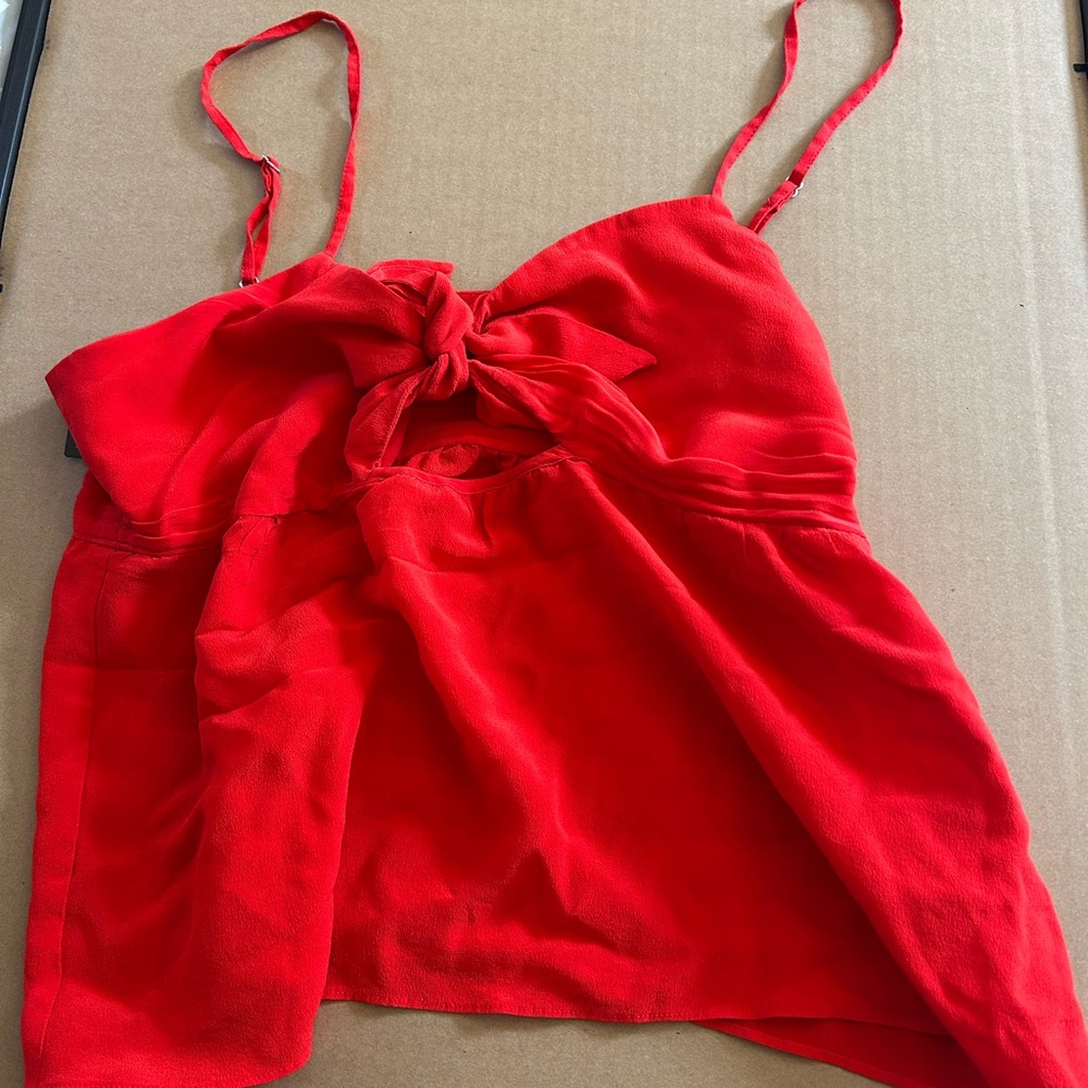 Madewell Red Tie Front Sleeveless Camisole